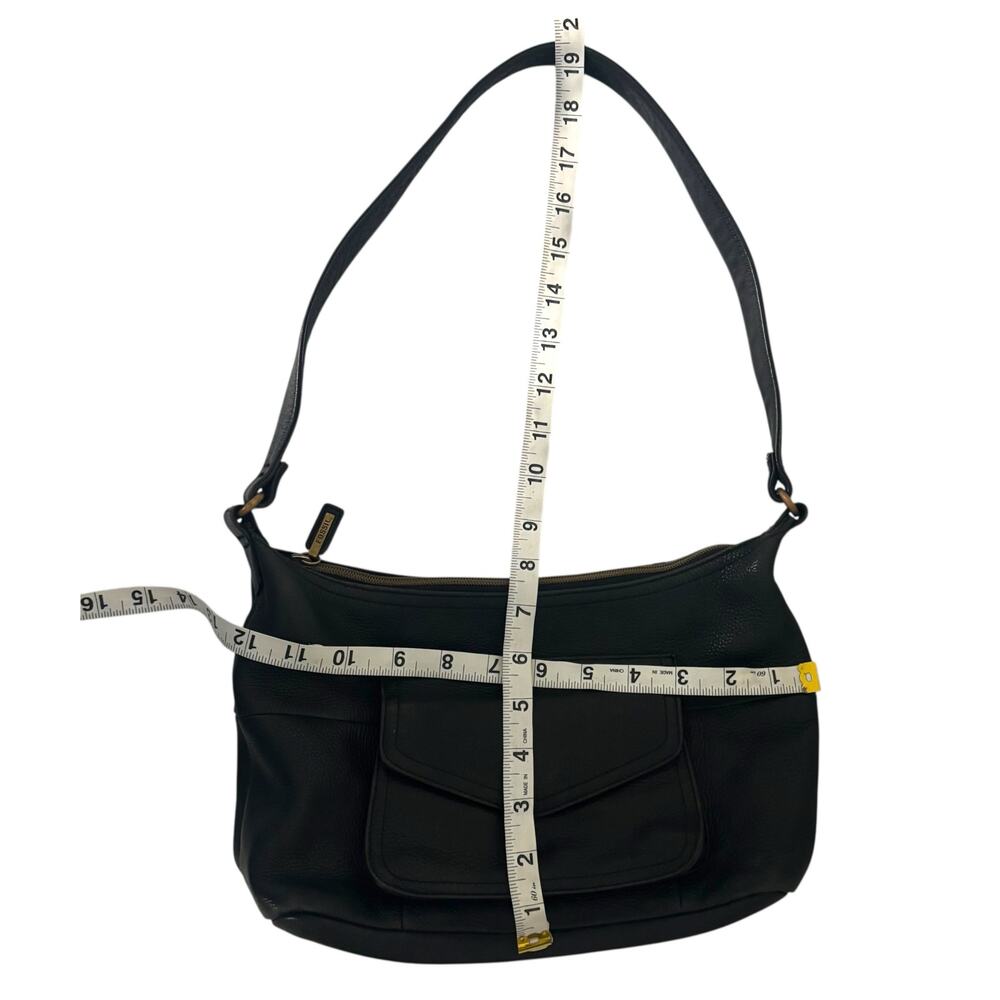 Fossil Vintage Black Leather Bag Shoulder Medium Handbag Purse 90s Y2K 75082 - Picture 13 of 14